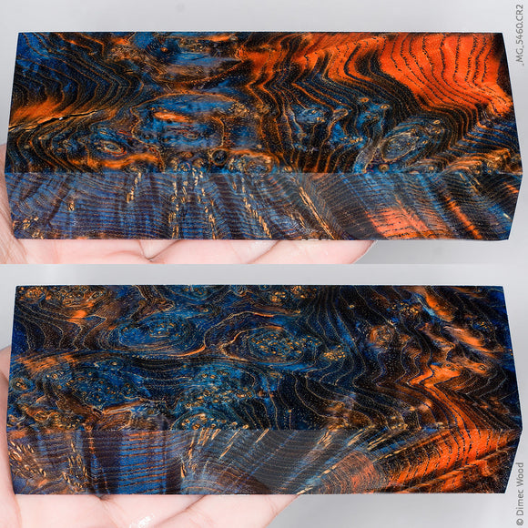 Stabilized wood black ash burl block