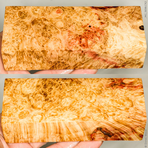 Stabilized natural box elder burl wood block