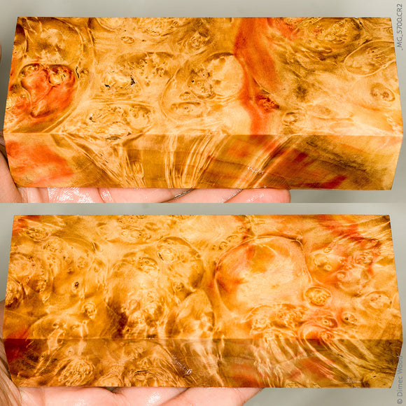 Stabilized natural box elder burl wood block