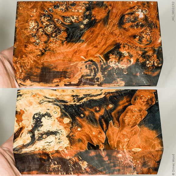 Stabilized box elder burl wood block