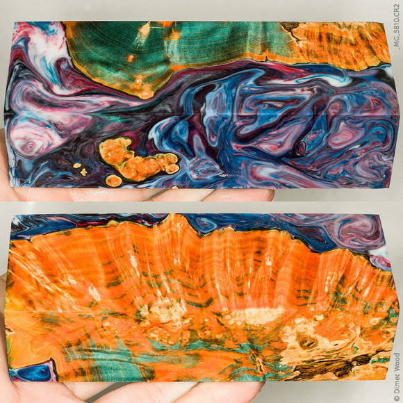 Stabilized hybrid wood box elder burl block