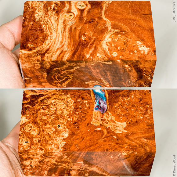 Stabilized box elder burl wood block