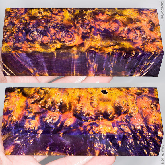 Stabilized box elder burl wood block