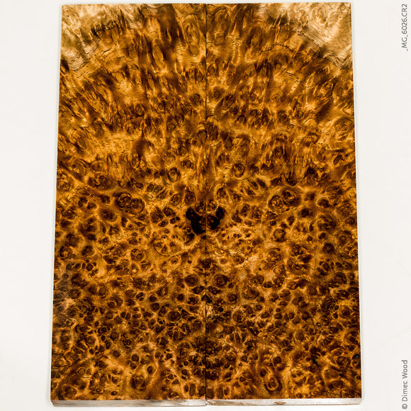 Stabilized golden amboyna burl wood panels