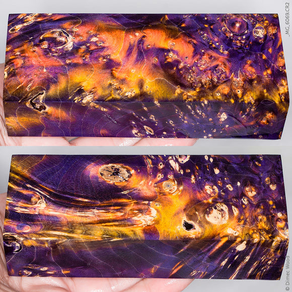 Stabilized box elder burl wood block