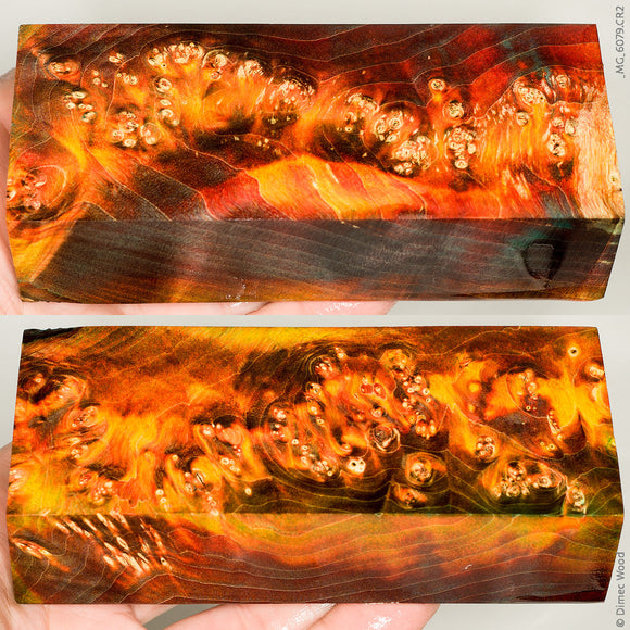 Stabilized box elder burl wood block