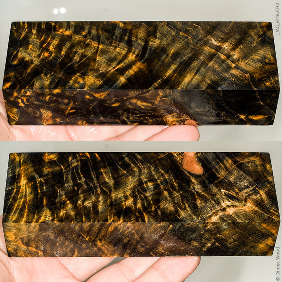 Stabilized curly cotton wood block