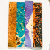 Stabilized wood box elder burl pen blanks 4 pcs