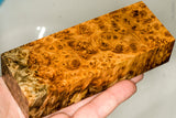 Stabilized wood golden amboyna burl block