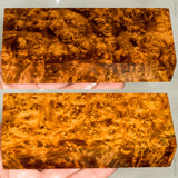 Stabilized wood golden amboyna burl block