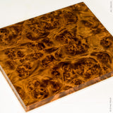 Stabilized golden amboyna burl wood panels