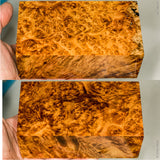 Stabilized wood golden amboyna burl block