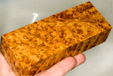 Stabilized wood golden amboyna burl block
