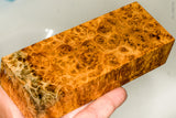 Stabilized wood golden amboyna burl block