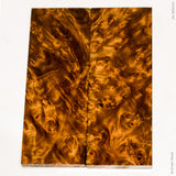 Stabilized golden amboyna burl wood scales