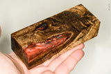 Stabilized spalted maple burl wood block