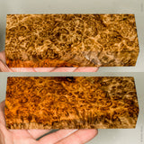 Stabilized wood golden amboyna burl block
