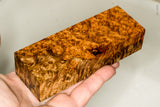 Stabilized wood golden amboyna burl block
