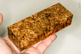 Stabilized wood golden amboyna burl block