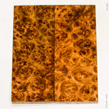 Stabilized golden amboyna burl wood scales