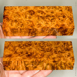 Stabilized wood golden amboyna burl block