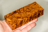 Stabilized wood golden amboyna burl block