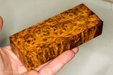 Stabilized wood golden amboyna burl block