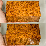 Stabilized wood golden amboyna burl block
