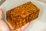 Stabilized wood golden amboyna burl block