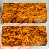 Stabilized wood golden amboyna burl block
