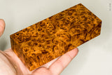 Stabilized wood golden amboyna burl block