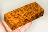 Stabilized wood golden amboyna burl block