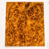 Stabilized golden amboyna burl wood scales