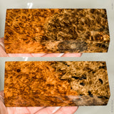 Stabilized wood golden amboyna burl block