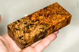 Stabilized wood golden amboyna burl block