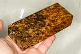 Stabilized wood golden amboyna burl block