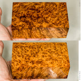 Stabilized wood golden amboyna burl block