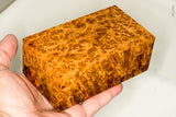 Stabilized wood golden amboyna burl block