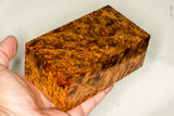 Stabilized wood golden amboyna burl block