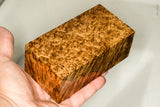 Stabilized wood golden amboyna burl block
