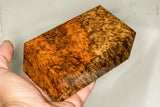 Stabilized wood golden amboyna burl block