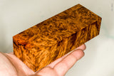 Stabilized wood golden amboyna burl block
