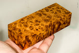 Stabilized wood golden amboyna burl block