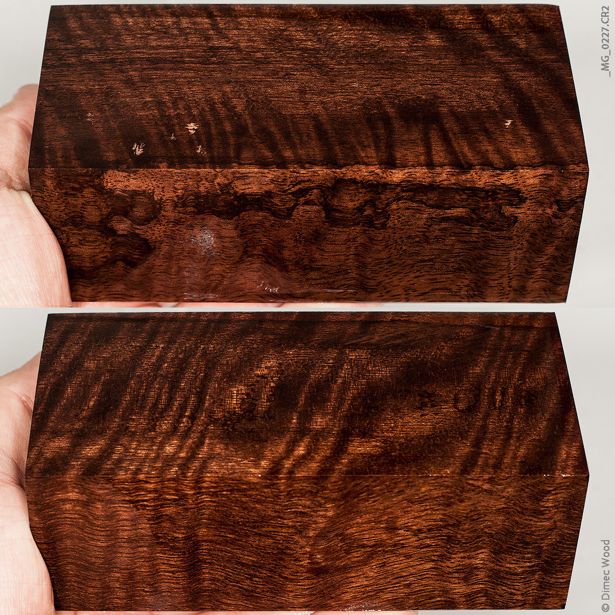 Stabilized quilted mango wood block – Dimec wood