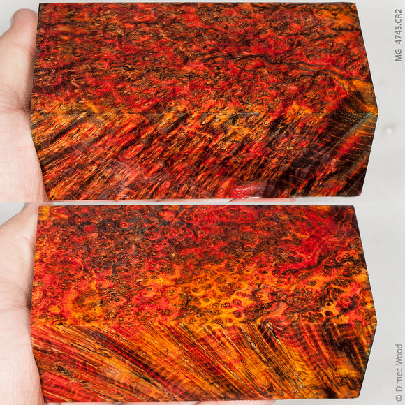 Stabilized wood black ash burl block