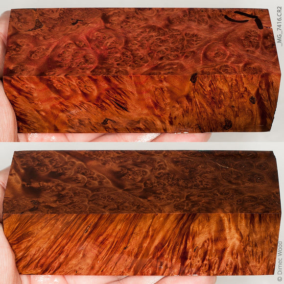 Stabilized wood linden burl block
