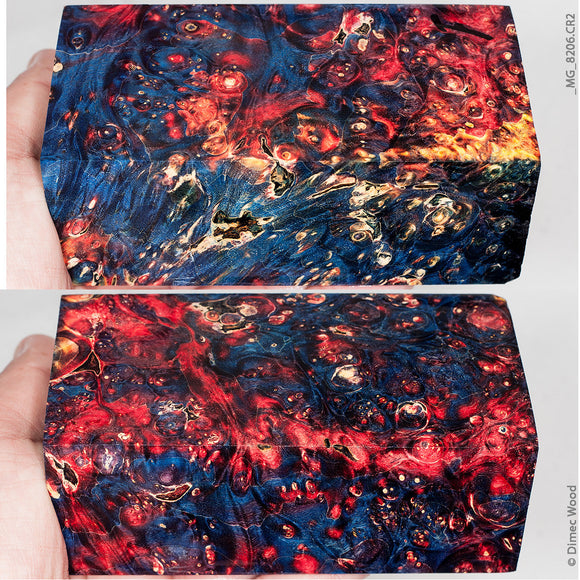 Stabilized wood box elder burl block